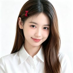 蝴蝶结抱狗甜美女头 治愈风微信头像
