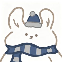 围巾兔子治愈头像 治愈风微信头像