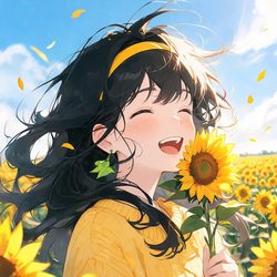 花海少女笑颜动漫头像 动漫风微信头像
