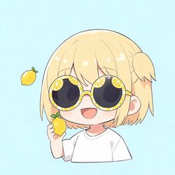 柠檬片墨镜少女动漫风头像合集 动漫风微信头像
