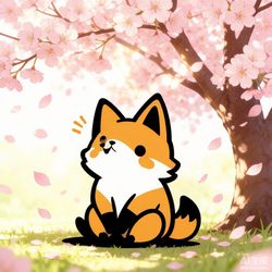 小狐狸的四时漫游 · 樱花·星空·雪地·海边 卡通风微信头像