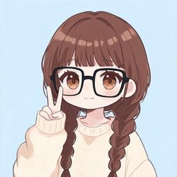 黑框眼镜双辫少女动漫风头像合集 动漫风微信头像