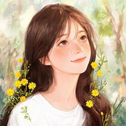 花丛雀斑森系女孩头像合集 动漫风微信头像