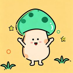 绿蘑菇可爱头像 治愈风微信头像