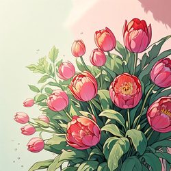 郁金香ins高级质感 植物风微信头像