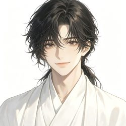 古风低马尾美男头像 插画风微信头像