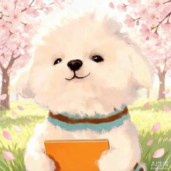 比熊四时 · 萌宠乐游 手绘风微信头像