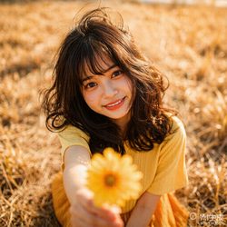 黄花少女的金色田野 潮流风微信头像