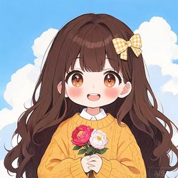 牡丹花束编织毛衣少女动漫风头像合集 动漫风微信头像
