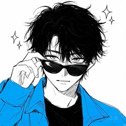 黑白漫画风潮酷男生头像合集 卡通风微信头像