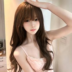 棕长发氛围感女头 氛围感微信头像