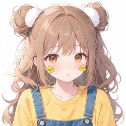 双丸子头可爱女孩头像合集 动漫风微信头像