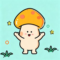 橙蘑菇可爱头像 治愈风微信头像