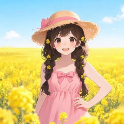 花田草帽少女动漫头像 动漫风微信头像
