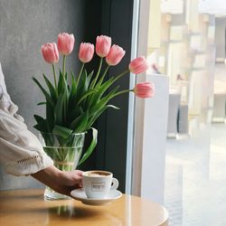 郁金香咖啡时光头像 植物风微信头像