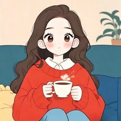 捧热饮治愈女头 治愈风微信头像