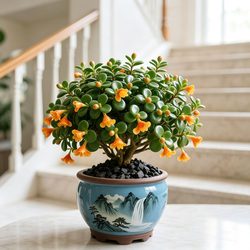 国风金鱼花盆栽头像 植物风微信头像