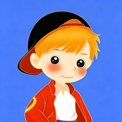橙发男孩阳光头像 治愈风微信头像