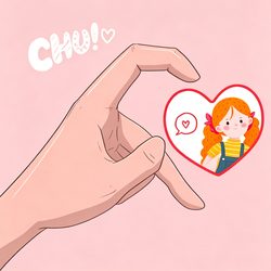 创意捏心女生头像 治愈风微信头像