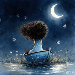 蓝船夜话与海风少女 · 双世界插画集 插画风微信头像