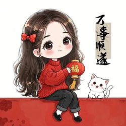 万事顺遂女生卡通头像 运势头像微信头像