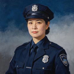 警察职业油画 潮流风微信头像
