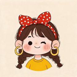 蝴蝶结发带甜美女孩头像合集 动漫风微信头像