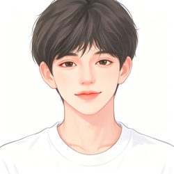 校服耳机校园男头 插画风微信头像