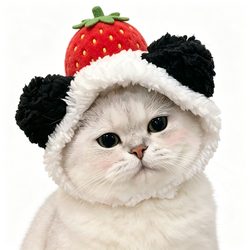 毛绒帽萌猫治愈头像 治愈风微信头像