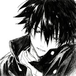 黑白漫画忧郁男头 插画风微信头像