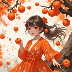 柿柿如意女生头像 卡通风微信头像