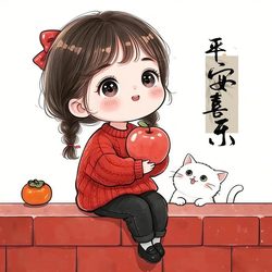 平安喜乐女生卡通头像 运势头像微信头像