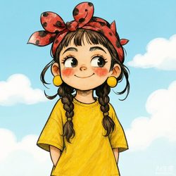 波点少女五连拍 卡通风微信头像