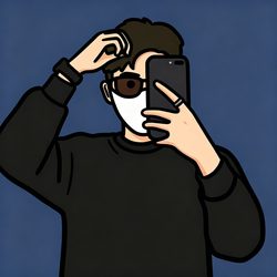 对镜自拍插画男头 插画风微信头像