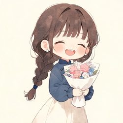 水彩风捧花少女动漫风头像合集 动漫风微信头像