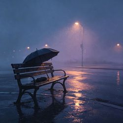 雨夜空长椅伤感孤独微信头像 心情风微信头像
