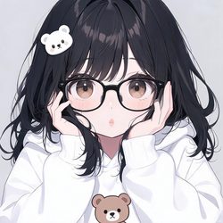 动物连帽卫衣眼镜女孩头像合集 动漫风微信头像