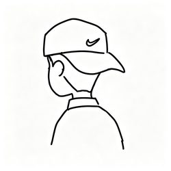 简笔画戴帽男头 插画风微信头像