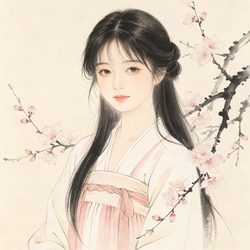 桃花古风少女头像 复古风微信头像