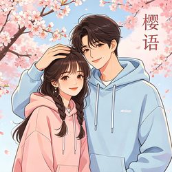 浪漫樱花情侣头像 动漫风微信头像