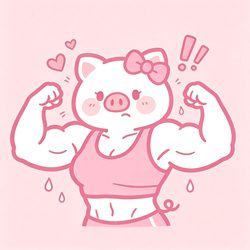 肌肉小猪粉色沙雕微信头像 搞怪沙雕微信头像