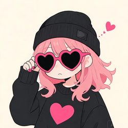 心形墨镜针织少女动漫风头像合集 动漫风微信头像