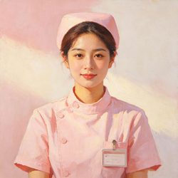 护士职业油画头像 潮流风微信头像