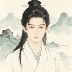 水墨仕男国画头像 复古风微信头像