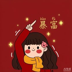 暴富文字少女 文字风微信头像