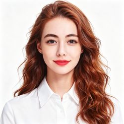 红棕卷发墨镜女头 潮流风微信头像