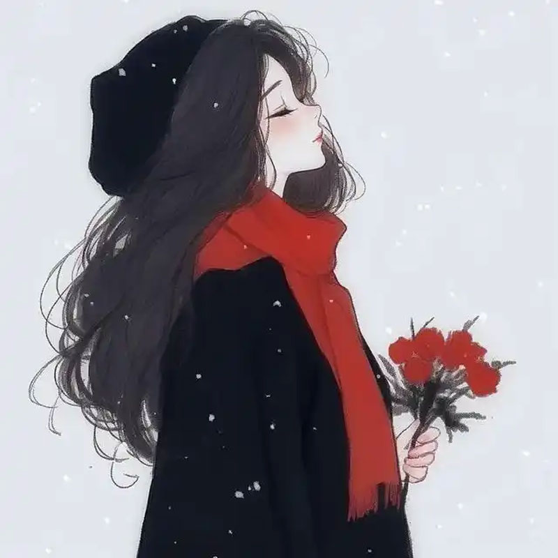 捧花女生抖音头像图片