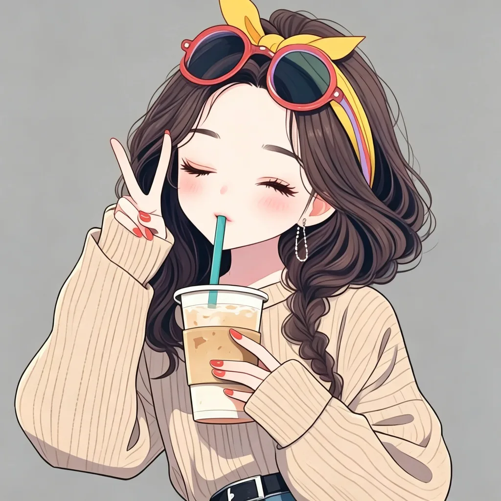 喝奶茶治愈女头