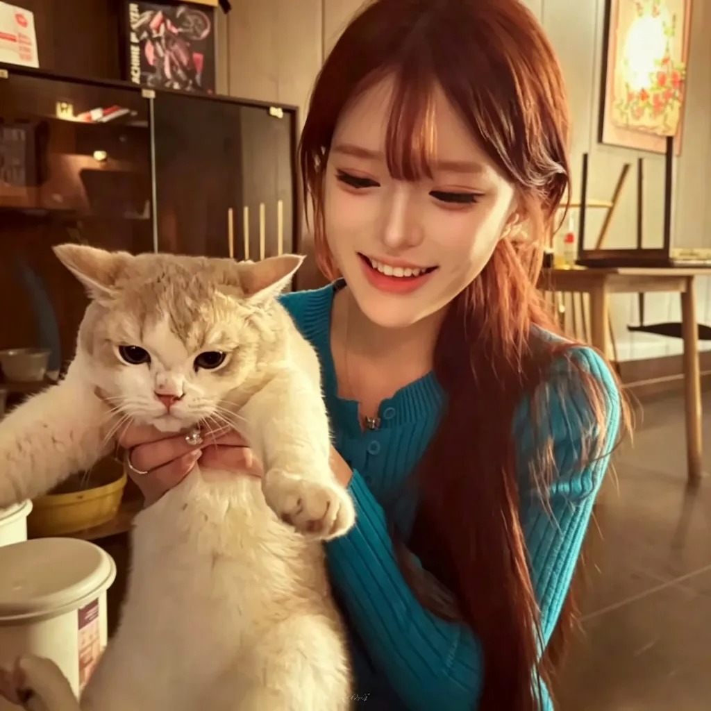 抱猫氛围感女头