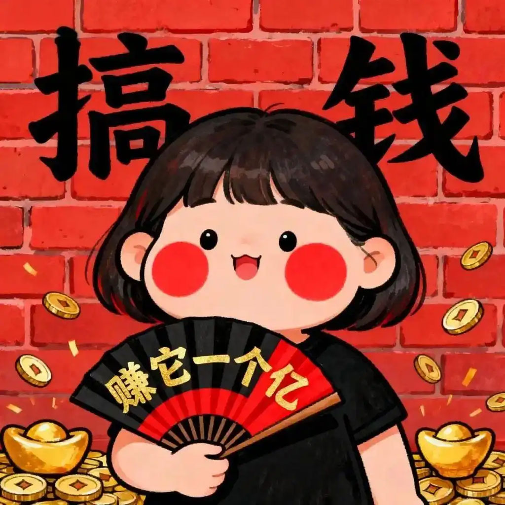 搞钱 先赚他一个亿 女生头像